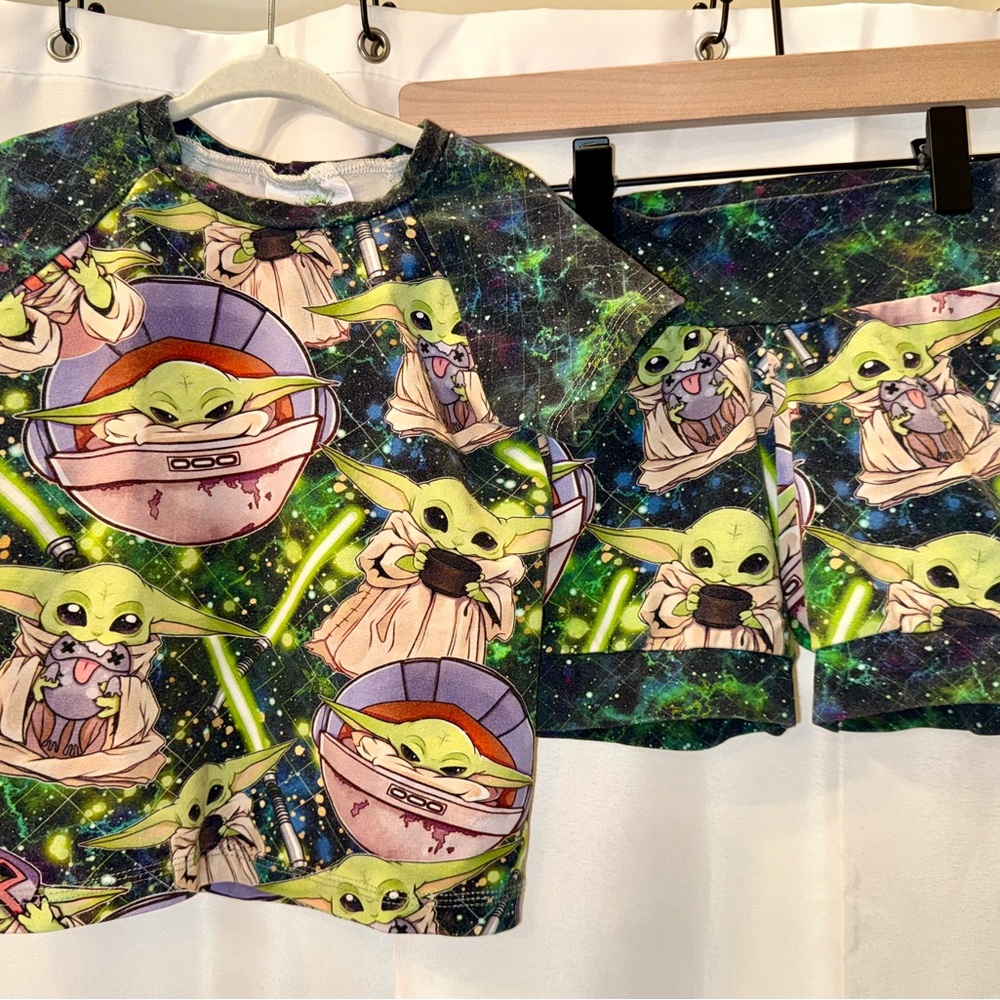 Baby Yoda Graphic Top and Shorts Set Handmade